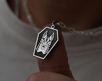Anubis Medallion Necklace: Egyptian Jackal God Amulet, Gold or Sterling Silver