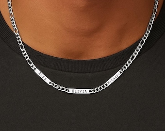 Collar con nombre para hombre, regalo personalizado para él, joyería para hombre, collar para papá con nombres de niños, collar con nombre para él, regalo para esposo