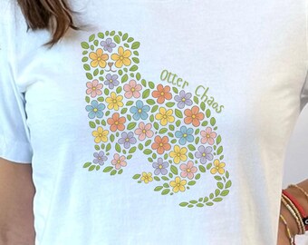 Otter Shirt | Floral Animal Tee | Otter Chaos Gift For Women
