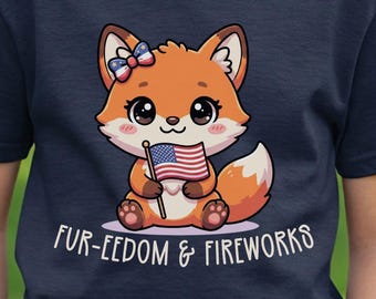 Patriotic Fox Kids Shirt | Fourth Of July Tee |  American 250 Childrens Top
