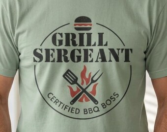 Fathers Day Shirt | Grill Sergeant Tee | BBQ Dad Graphic | Comfort Colors Tshirt