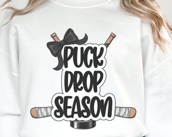 Puck Drop Season Sweatshirt | Girly Crewneck For Game Day