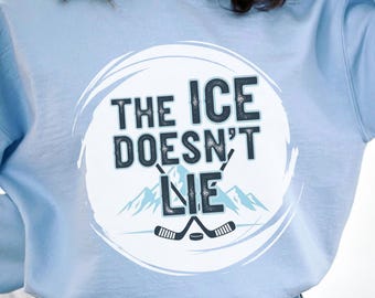 Hockey Game Day Crewneck Sweater Mountain Graphic