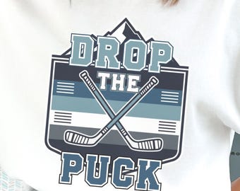 Hockey Crewneck Sweater Drop The Puck Womens Rink Gameday Style