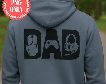 Gamer Dad PNG | Father's Day Shirt Design | Digital Download