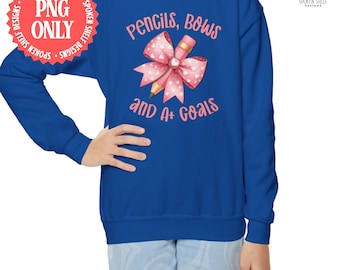 Pink Pencil Bow PNG: Back To School Teacher Shirt Design (Digital Download)
