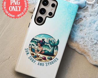 Mermaid Beach Reading Art | Digital Download | Sun Surf And Stories Graphic