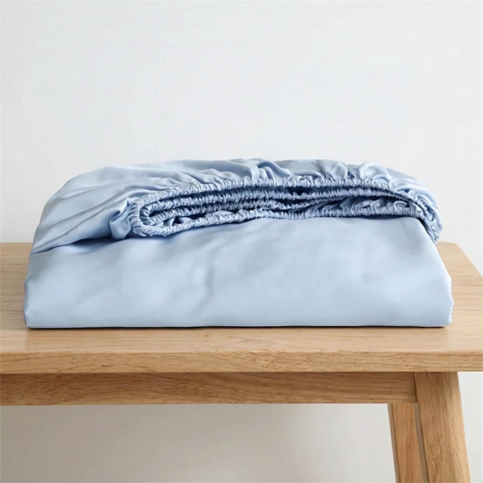 100% Mulberry Silk Fitted Sheet, Natural Silk Top Sheet, Pure Silk Bedding, Queen Fitted Sheet, King Fitted Sheet, Silk Bed Sheet - Queen 60x80x12in, Summer Blue