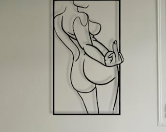 Bad Girl Body Line Metal Wall Art: Modern Feminine Silhouette