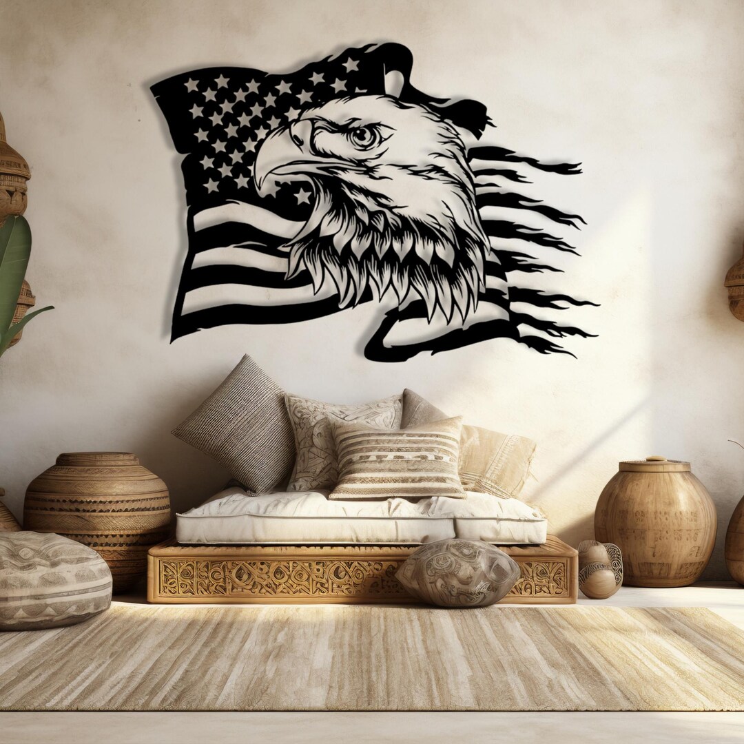 Metal American Eagle Wall Art: Patriotic US Flag Decor - Etsy