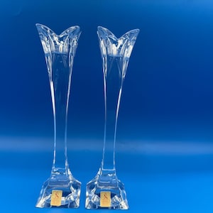 Vintage Nachtmann Lead Crystal Candle Holders: German Cut Glass Pair