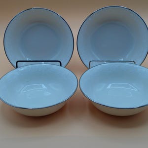 Vintage Lenox Linen Rose Fruit Bowl EUC Set of 4,Ivory China,Platinum trim,Floral pattern,Fine Bone China,Dinnerware,Collectible,Ivory China