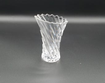Mikasa Vintage Crystal Cut Glass Bud Vase 5 " Tall Like New