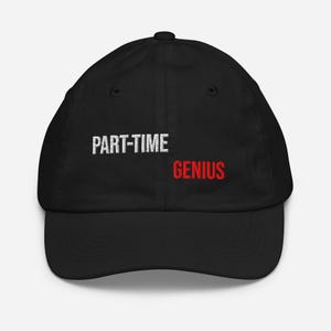 Part-Time Genius Youth Baseball Cap: Adjustable Cotton Twill Hat