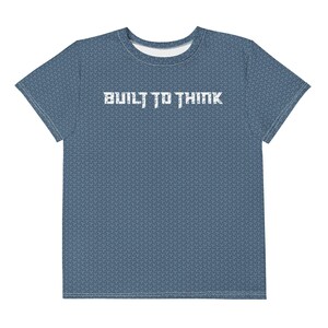Camiseta juvenil &quot;Build to Think&quot;: Camiseta STEM con estampado tecnológico moderno