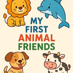My First Animal Friends – Kids Coloring Book | 20 Cute Animal Pages | Printable PDF | Digital Download | Fun Activity for Children