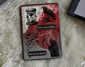 Plaquette Kindle imprimable gothique – Accessoire de lecture esthétique | Insert transparent pour boîtier | Décoration Kindle | Pour les amateurs de lecture | Téléchargement numérique