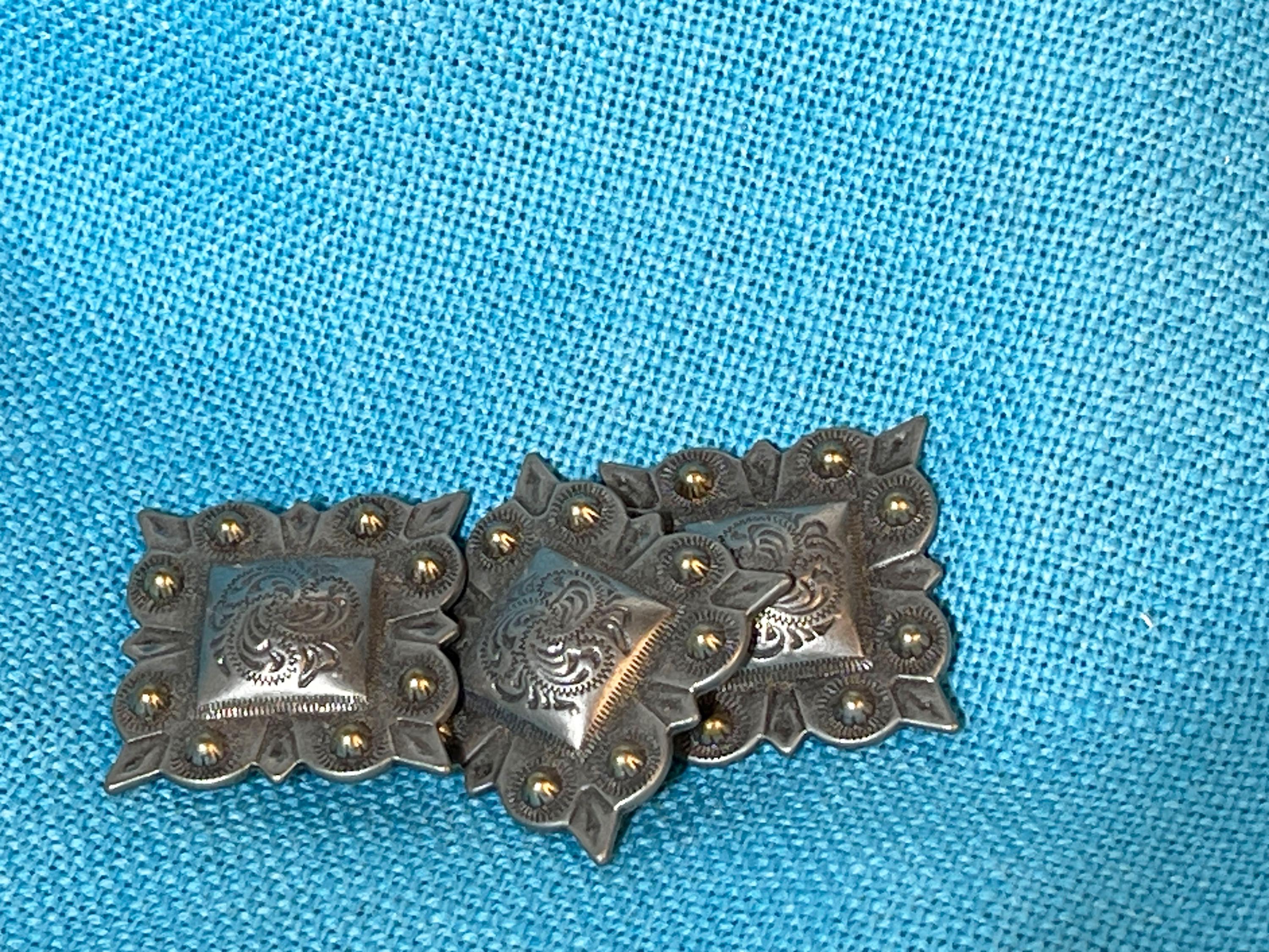 Rênes De Tête Vintage En Argent Alpaga - Concho Chicago, 3/8 X 5/8 Ovale, Occasion