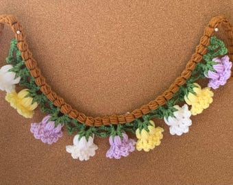 Flor colgante de ganchillo, lirio de los valles