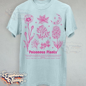 Comfort Colors® Poisonous Plants T-shirt, Nature Lover Shirt, Botanical Tee, Florist Gift, Unisex Gift, Cottagecore Shirt, Dark Academia