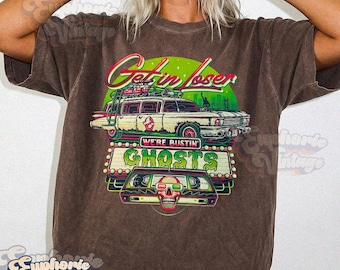 Get in Loser We are Bustin Ghosts T-Shirt, Vintage Graphic Tee for Halloween, Movie Night, Halloween Gift, Retro Movie Style, Family Tee