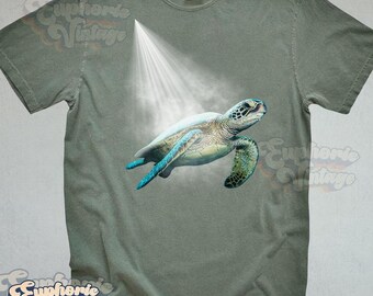 Comfort Colors® Sea Turtle  T-shirt, Vintage 90s Graphic Tee, Ocean Wildlife Shirt
