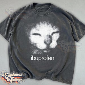 Comfort Colors® I Need Ibuprofen Cat T-shirt, Cat Meme Tee, Vintage Graphic Shirt, Ironic Tees