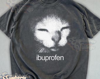 Comfort Colors® I Need Ibuprofen Cat T-shirt, Cat Meme Tee, Vintage Graphic Shirt, Ironic Tees