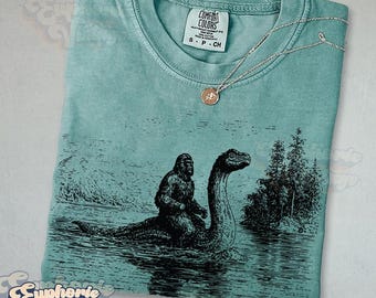 Bigfoot Graphic T-Shirt, Hilarious Loch Ness Monster Tee, Gift for Adventurers, Vintage Y2k, Unisex Graphic Tee