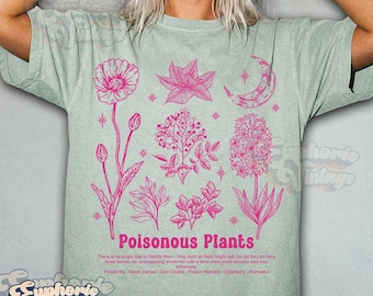 Comfort Colors® Poisonous Plants T-shirt, Nature Lover Shirt, Botanical Tee, Florist Gift, Unisex Gift, Cottagecore Shirt, Dark Academia