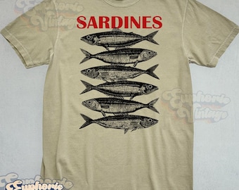 Comfort Colors® Sardines T-Shirt, 90s Vintage Style Tshirt, Sardine Lovers, Sealife