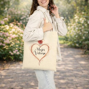 Christian Women's Canvas Tote Bag, Inspirational Scripture Bag, Faith Message Bag, Religious Gift for Her, Eco-Friendly Shopping Bag
