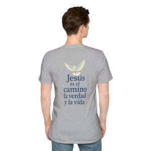 Religious Spanish Christian Graphic Tee, Unisex Softstyle T-Shirt with &#39;Jesus es el Camino&#39; Message, Gospel Truth, Christian Shirt,