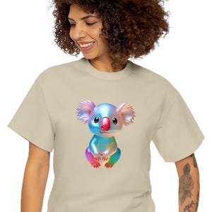Koala T-Shirt, Cute Animal Shirt, Gender Neutral Tee, Soft Colors Top, Australian Wildlife Apparel