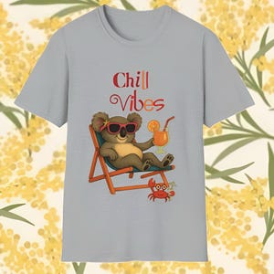 Chill Vibes Koala T-Shirt: Relaxing Animal Graphic Tee
