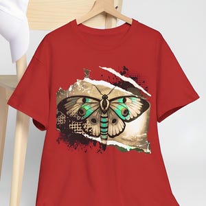 Picasso Moth Graphic Tee: Edgy Artistic Insect Shirt
