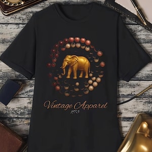 Vintage Elephant Graphic T-Shirt: Unisex Boho Wildlife Tee