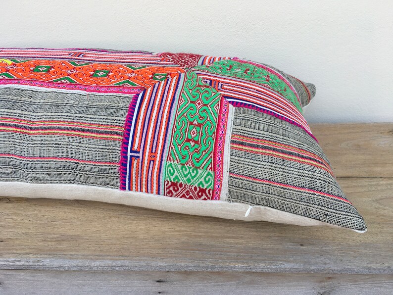HMONG PILLOW LUMBAR 16' X 32' Hmong Embroidered Etsy