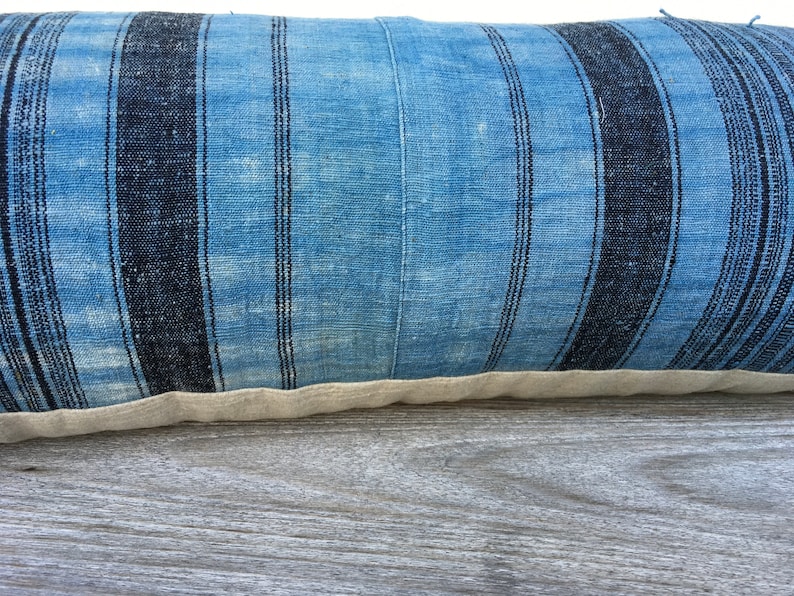 HMONG PILLOW LUMBAR Bohemian,Linen pillow cover Vintage Hmong Pillow Boho Pillow white Hemp 12 x 36 pillow case Hmong Farmhouse