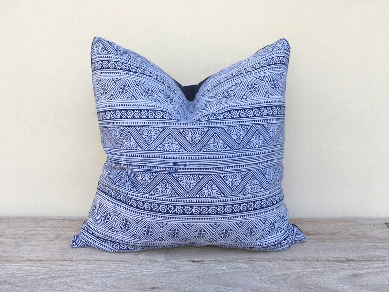 Hmong Textile Batik Made A Piece Of Tradition Costume Boho Bohemian RARE VINTAGE Handmade HMONG Ethnic indigo Pillow Case