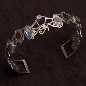 Silver Eye of Horus Choker - Unique Art Deco Design - God Horus Bracelet - women Bracelets - Handmade in Egypt