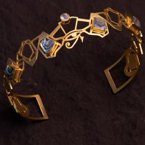 Gold Eye of Horus Choker - Unique Art Deco Design - God Horus Bracelet - women Bracelets - Handmade in Egypt