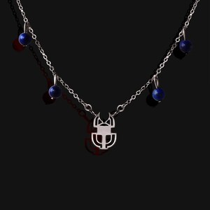 Egyptian Scarab Silver Necklace - Scarab Necklace for Women - Egyptian beetle Necklace - Good luck Scarab