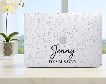 Speckled MacBook Case| MacBook Air 13/15 Inch|MacBook Pro 13/14/15/16| Artsy Confetti Design, Protective Laptop Cover Personalized with name