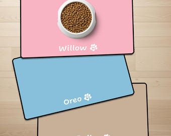 Personalized Dog Feeding Mat | Custom Pet Placemat, Non-Slip, 24x14 Inch