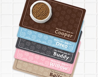 Personalized Dog Feeding Mat| Custom Pet Placemat, Non-Slip| Pet Custom Feeding Mat| Pet Lover Gift Idea