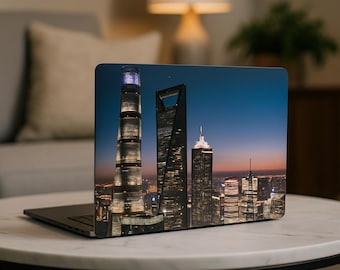 MacBook-hoes City Skyline| Laptopcover Night Cityscape|  MacBook Air 13/15 inch| MacBook Pro 15/13/13/16| MacBook Pro-hoesje/cover cadeau