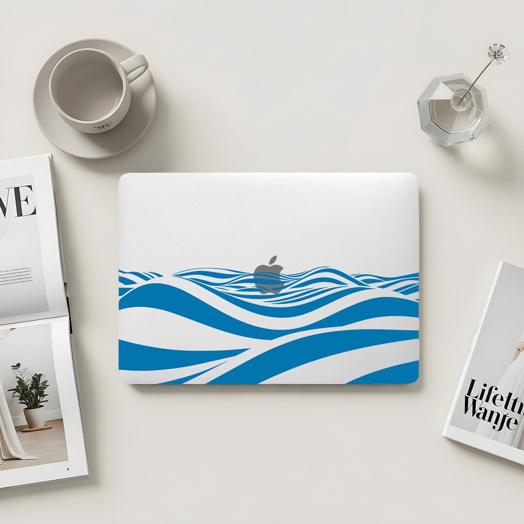 Blue Ocean Wave MacBook Cover | Minimal Sea Design Case - Etsy