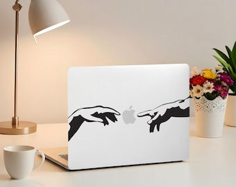 Creatie van Adam-laptoptas| MacBook Air 13/15 inch| MacBook Pro 13/14/15/16 Minimalist Hand Art Clear Cover MacBook Air Pro