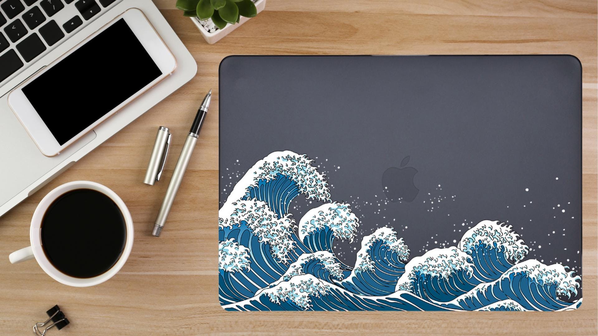 Blue Wave MacBook Air Case: Japanese Art Ocean Laptop Cover - Etsy